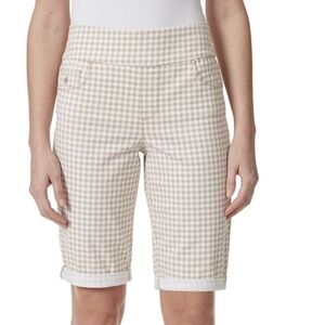 Gloria Vanderbilt Checkered Tan and White Women Shorts